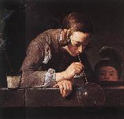 jean-Baptiste-Simeon Chardin The Soap Bubble painting